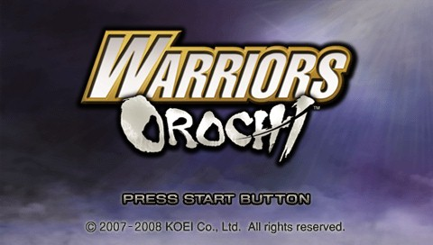 Warriors Orochi title screen for PSP